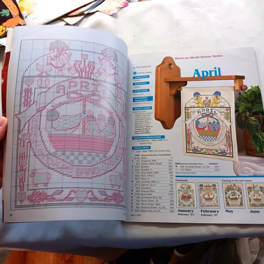 Cross Stitcher Magazine‎ April 1997  Easter Spring Patterns Sampler Angel Xmas +
